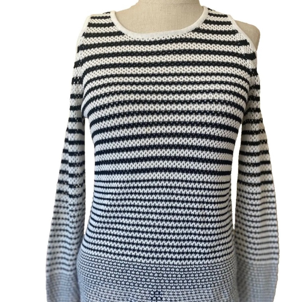 Rag & Bone Jean Women's Striped Cold Shoulder Knit Sweater